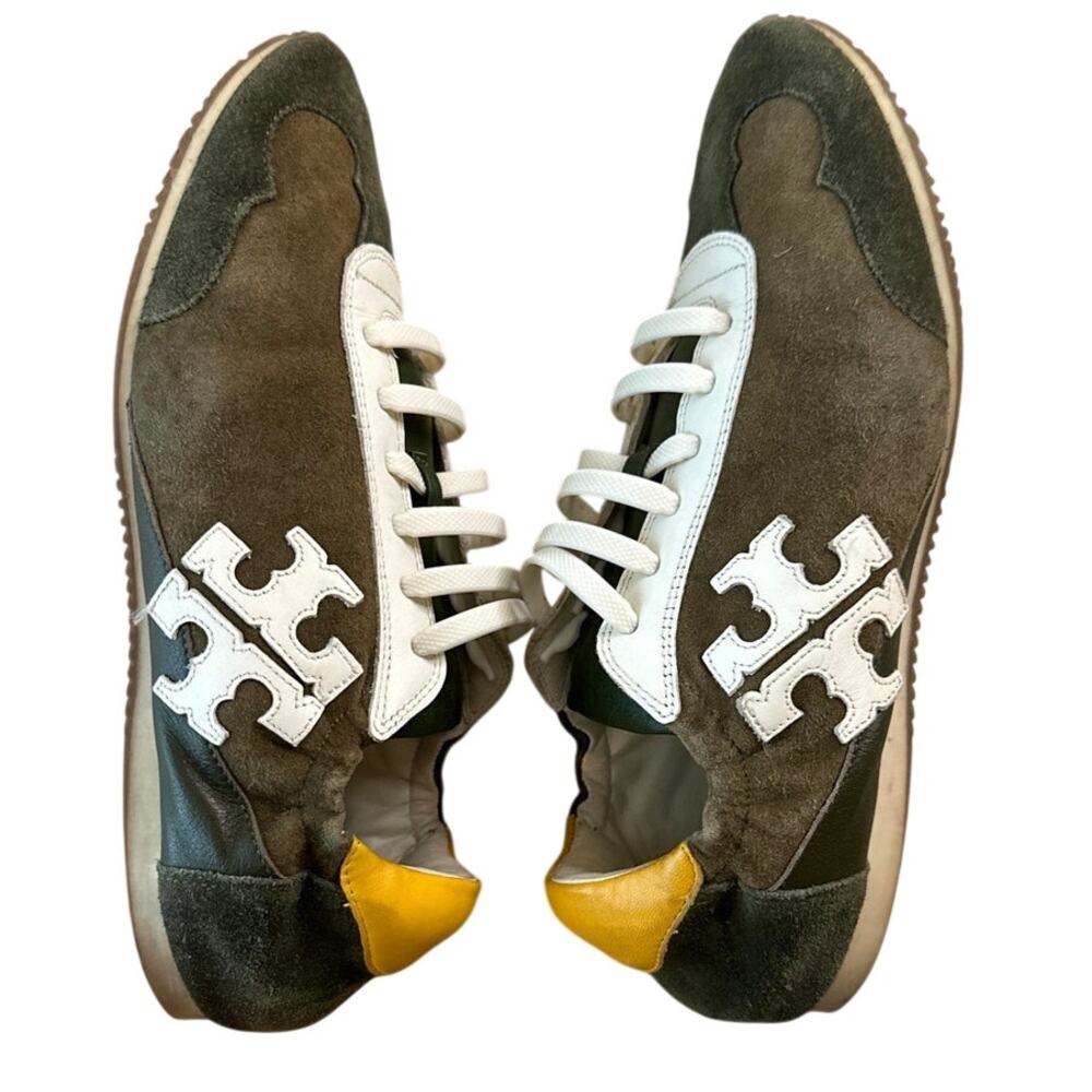 Tory Burch Retro Olive‎ Suede Trainers Sneakers Size 9 - Picture 8 of 9